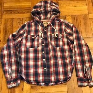 Hollister Hooded Button Down Shirt